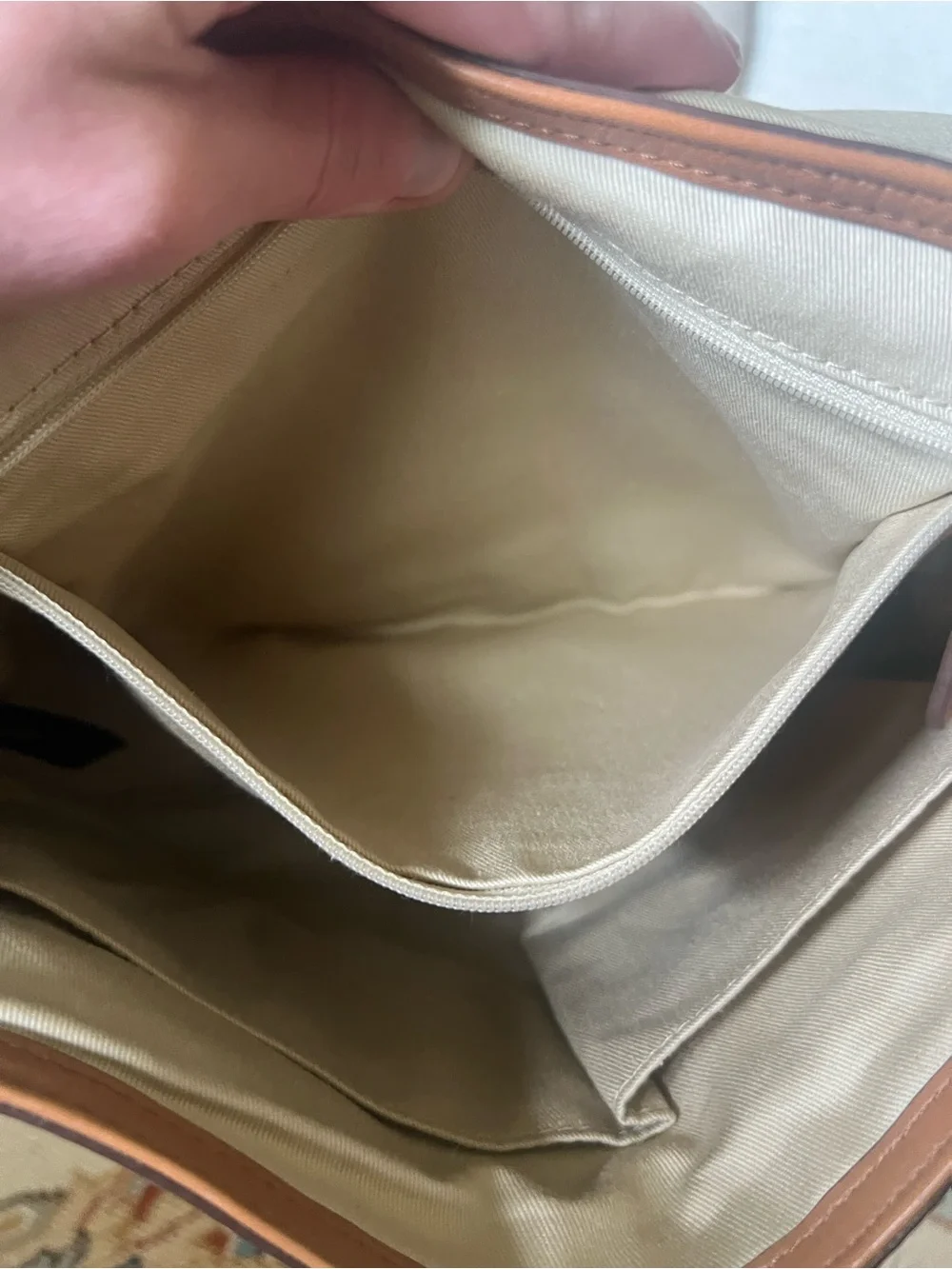 FOSSIL Memoir Messenger Bag - Tan Cowhide Leather Top-Handle Satchel
